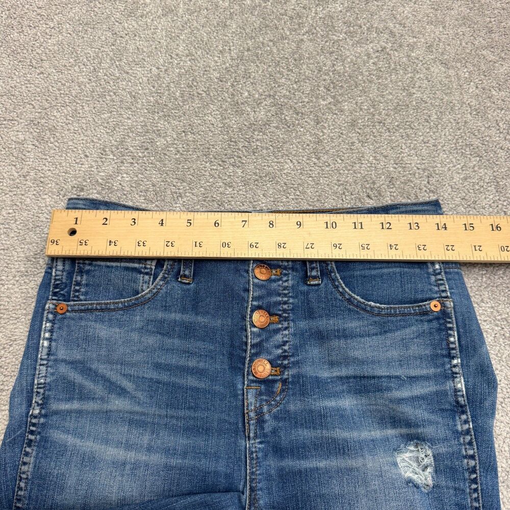Madewell 10" High Rise Skinny Denim Jeans Womens 27 Blue Raw Hem Button Fly - Picture 15 of 16